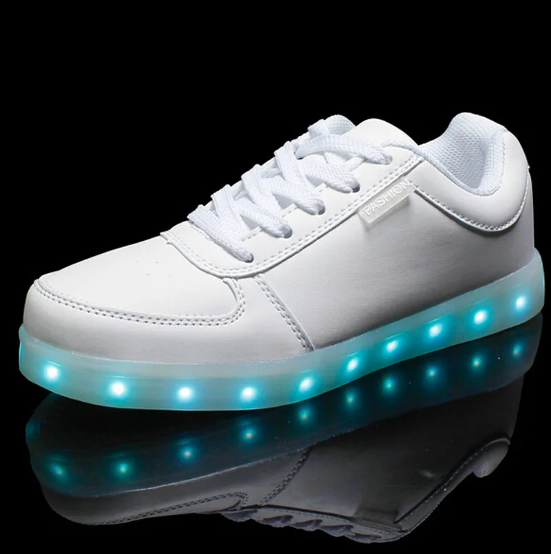 LED Shoes 8 Colors Luminous Men Light Up Led Shoes For Adults Men Shoes Glowing Flats Basket LED