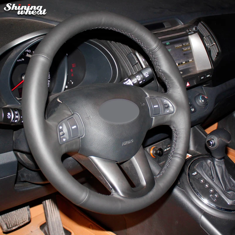 Чехол из натуральной кожи для руля Kia Sportage 3 2011 2014 Ceed 2010|leather steering wheel cover|steering coverwheel