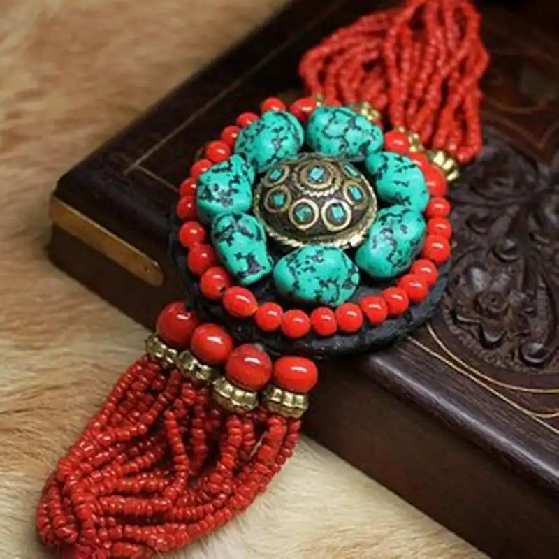 

BB-153 Tibetan Jewelry Fashion Bracelet Simulated Turquoises Nuggets Beaded Bracelets Nepal