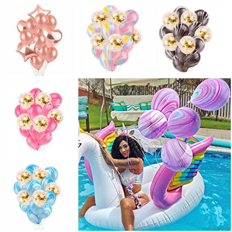 

Air Balloon Latex Balloon Self Inflating Balloon Festive Decor Color Agate Fashion Balloons Creative Decoration
