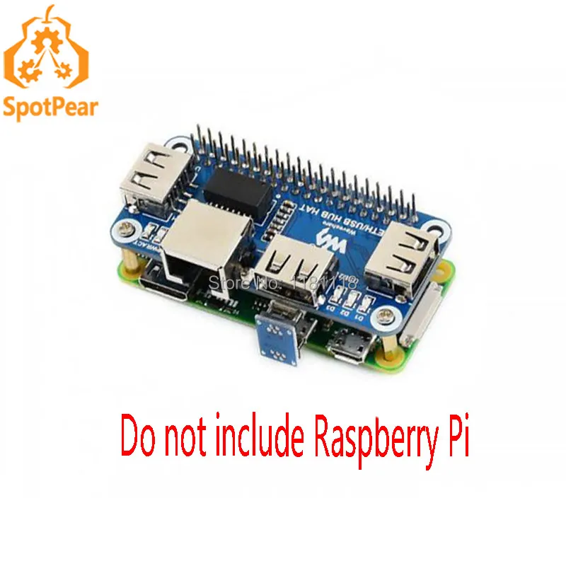 PoE Ethernet / USB HUB HAT for Raspberry Pi Zero, 1x RJ45, 3x USB 