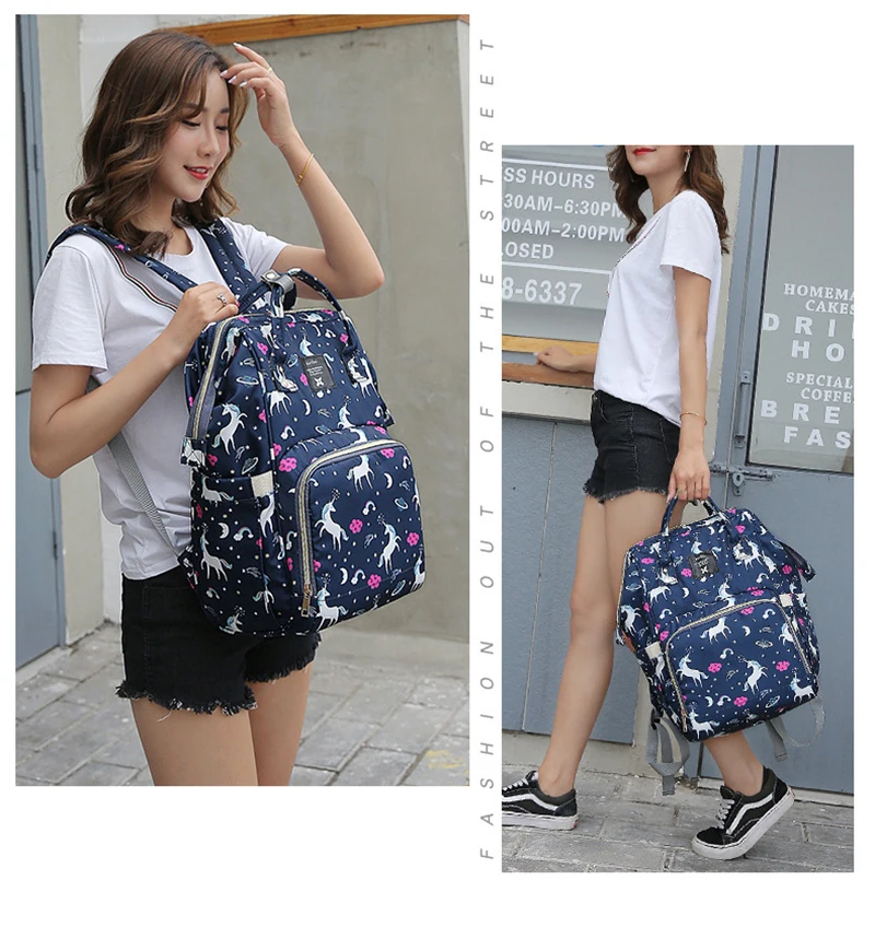 Diaper Bag Mummy Maternity Travel Print Backpack Nappy Changing Bags Nursing Bag For Baby Stroller Waterproof Wet Bag Love Pack (12)