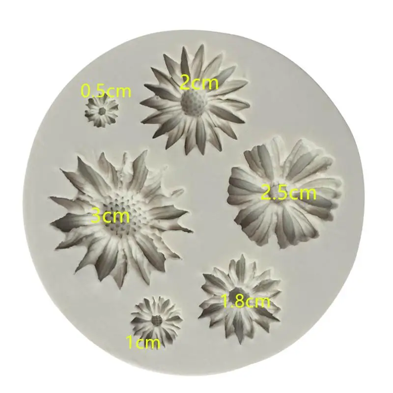 Molds Small Craft Flower Making Tool Resin Clay Mold sunflower chrysanthemum shape Silicone Clay Mold