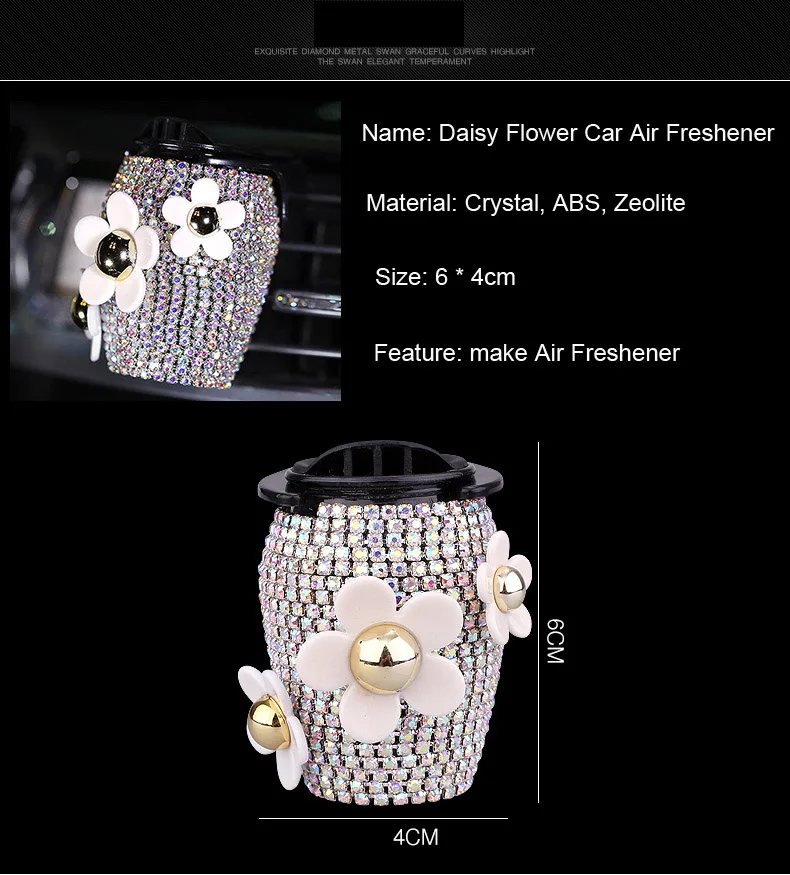 Кристалл Алмазный цветок автомобильный выход вентиляционный зажим освежитель воздуха кондиционер автомобильный парфюм Zeolite аромат авто