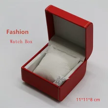 Caixas de Relógio De Couro Vermelho Top Material de Caixa de Armazenamento do Relógio Marca de Luxo Relógio de Forma Quadrada E Pulseira de Caixas de Presente Caso W068PO