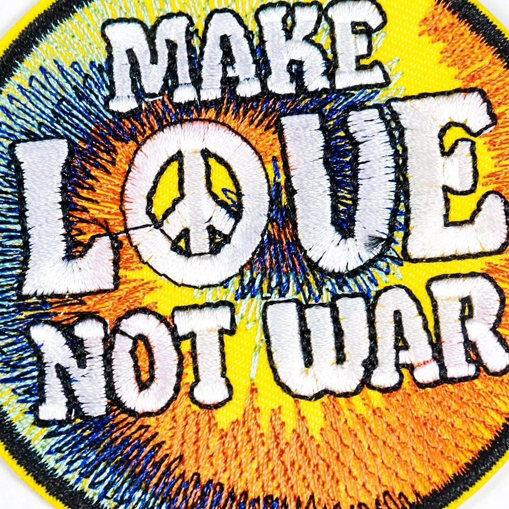 1 шт. нашивка с вышивкой Love Peace сделать любовь не войны значок швейный мотив железо на Аппликации Ткань для шитья и рукоделия