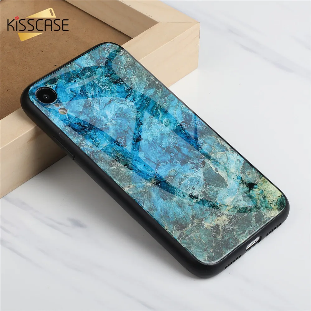 KISSCASE Luxury Glass Marble Case For iPhone 8 7 6S 6 Plus XS Max XR X 10 11 Pro Silicone Capinhas Coque Fundas |