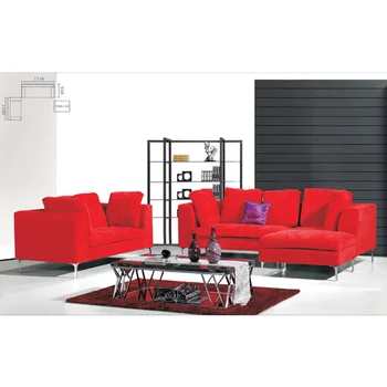 

High back office fabric velvet sofa set.Meeting room furniture reception sectional red sofa set
