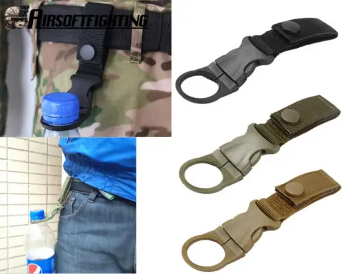 

Hot Sale New Outdoor military Nylon Webbing Buckle Hook Water Bottle Holder Clip EDC Climb Carabiner Belt Backpack Hanger Camp