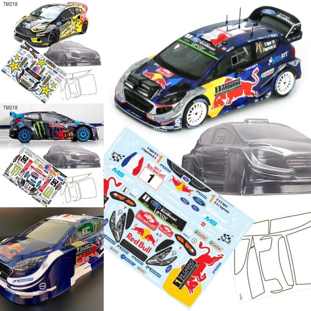 1:10 RC Clear Lexan Body Shell Ford Fiesta Rally with WRC decals Ogier.