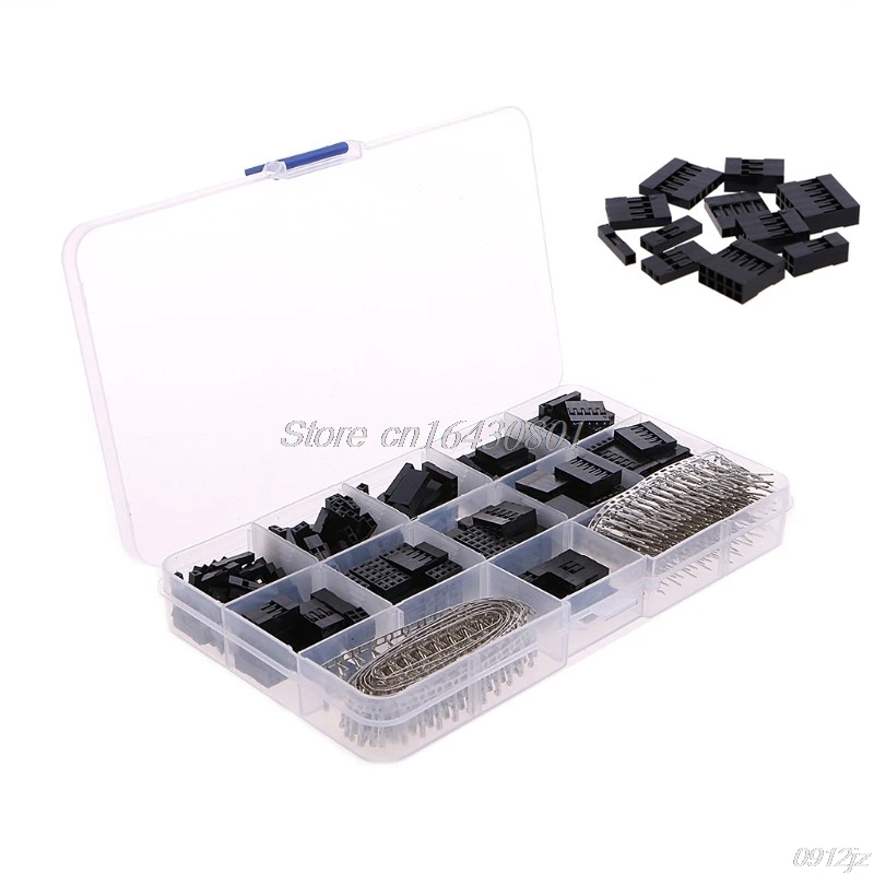 

620Pcs Wire Cable Jumper Pin Header Connector Housing Kit Male Crimp Pins+Female Pin Connector Terminal Pitch With Box