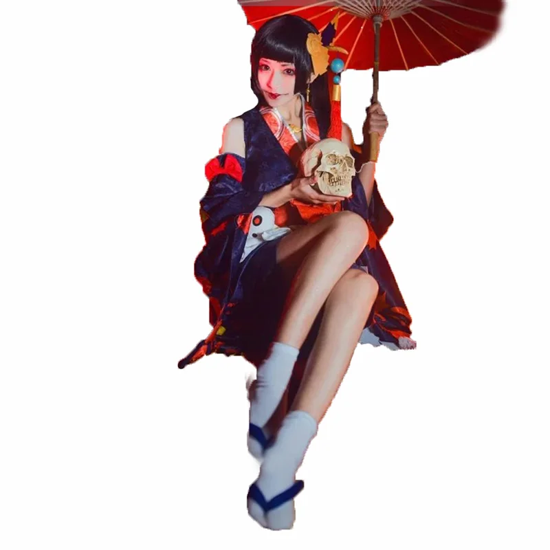 Kijo Momiji Косплей Onmyoji японское кленовое кимоно с листьями карнавальный костюм