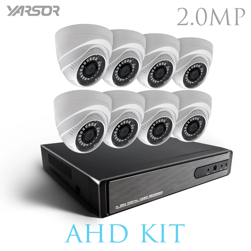 AKT2008TQ 8CH HD 1080P CCTV System 8PCS 2.0MP IR Outdoor CCTV Security