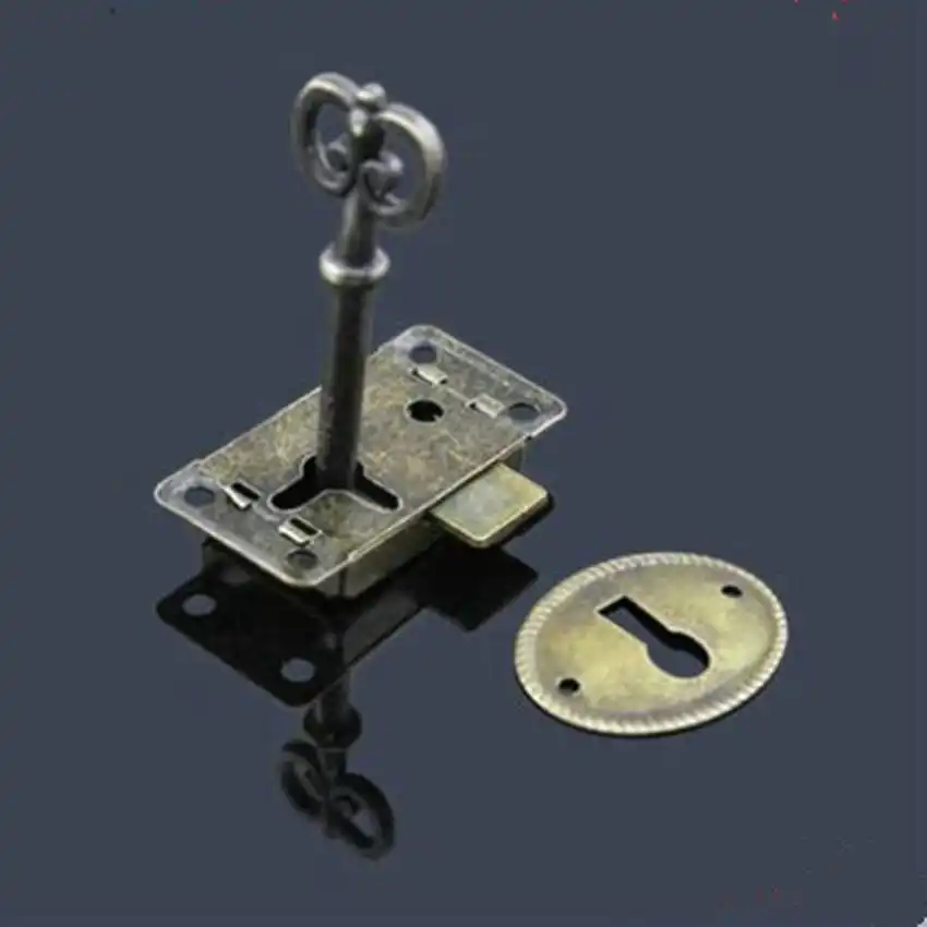 Vintage Style Zinc Alloy Drawer Small Locks Antique Brass