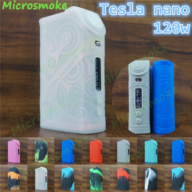 

100% original silicone case small size and amazing design e-cigarette box kit Tesla Nano 120W TC box kit Silicone Cover RHS made