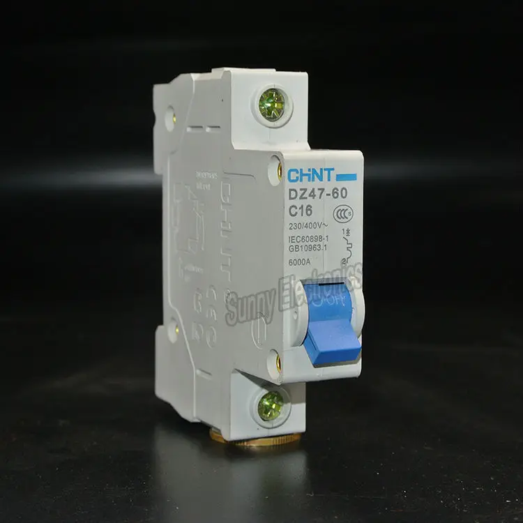 

CHINT DZ47-60 C16 1P 16A Household miniature Circuit Breaker with over current and Leakage protection air switch