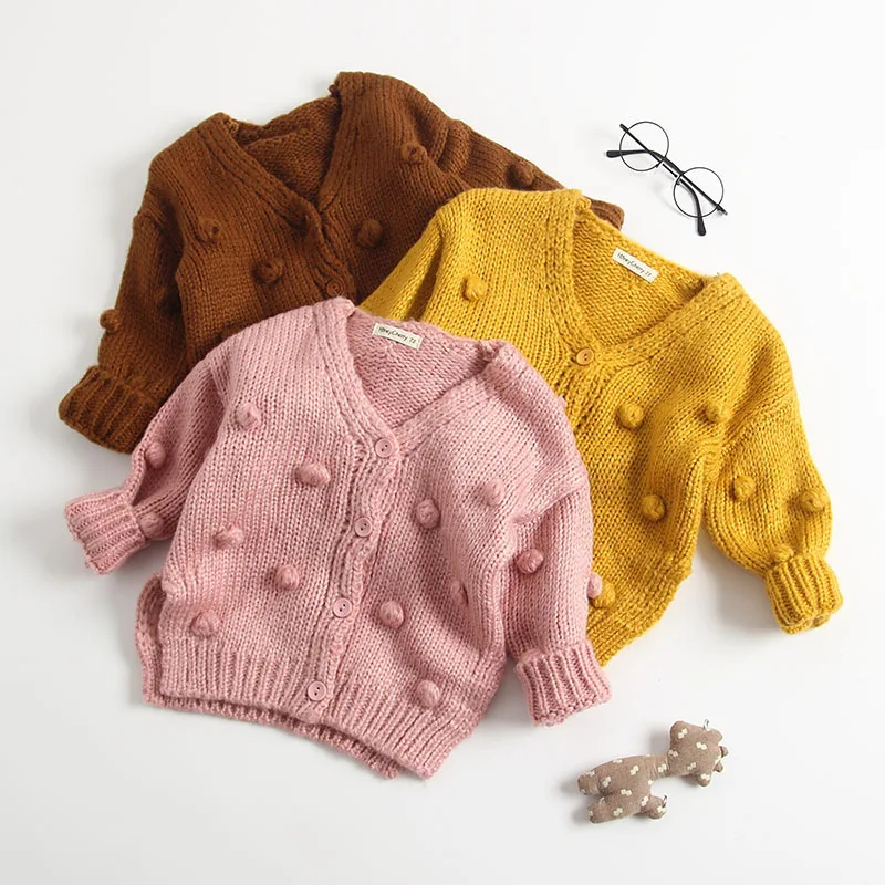 1 3 Years Old Baby Girls Sweater Autumn Winter Ball In Hand Down Sweater Knitted Cardigan Jacket Infant Girls Cardigan Rt135 Knitted Sweater Patterns