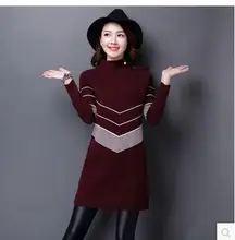 2016 Autumn Winter Sweater Mini Knitted WOOL Sweater font b Dress b font Plus Size High