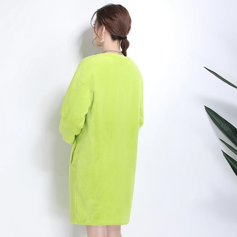 Nerazzurri Faux Fur Coat women drop shoulder thicken warm female fake sheared mink fur jackets plus size furry outwear 6xl 7xl