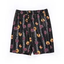 Цветные листья сорняки 3d печати дышащие быстросохнущие Короткие штаны Harajuku мужские шорты штаны из сетчатого материала спортивные мужские шорты 7XL