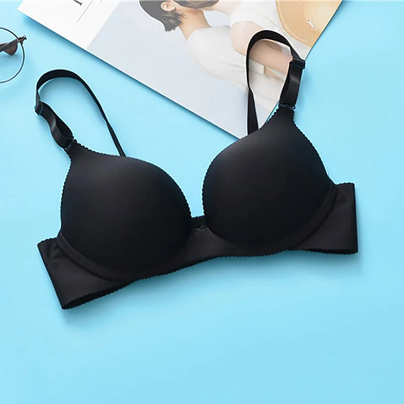 

Push Up Seamless Wire Free Women's Underwear Without Backrest 3/4 Cup Solid Memory Foam 70B 75B 80B 85B Lovely Bra Sexy Bras