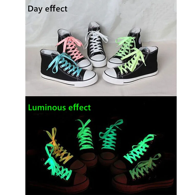 Светящиеся шнурки; спортивная обувь для мужчин и женщин; шнурки; светится в темноте; светодиодные флуоресцентные шнурки для кроссовок; парусиновая обувь; 1 пара