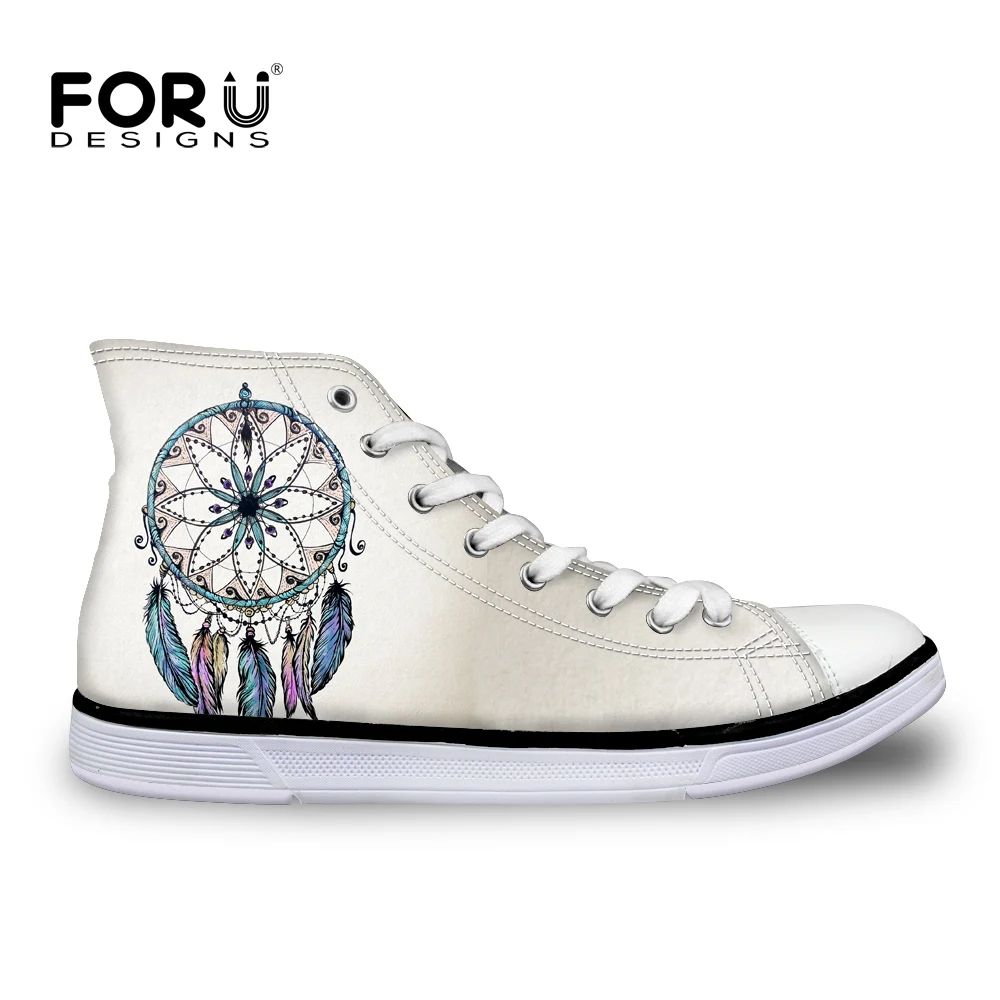 

FORUDESIGNS Autumn Ladies Shoes Fashion Dream Catcher Brand Women Sneakers High Top Canvas Vulcanized Shoes for Female Casual