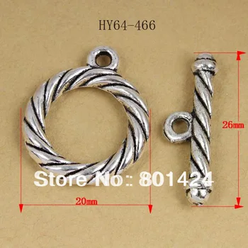

12 sets 64-466 Thread pattern Tibetan Silver Toggle Clasps Jewellery Findings