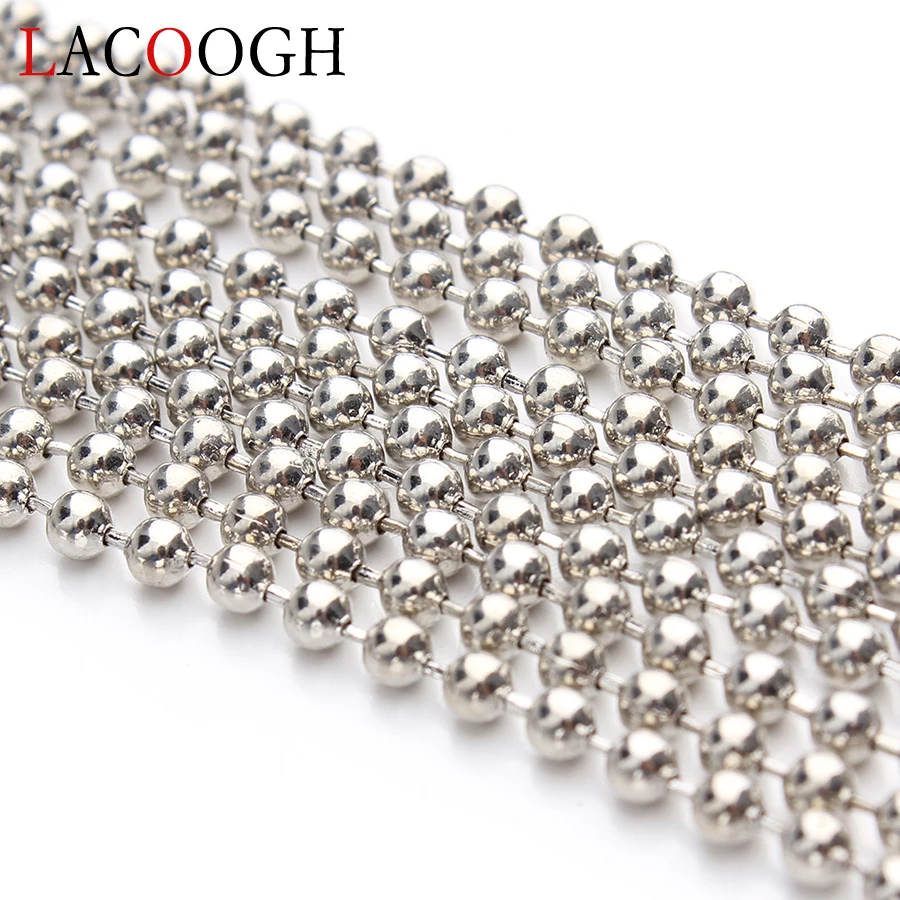 10m/lot 1.5mm 2mm Silver Gold Black Antique Bronze Color Bulk Ball