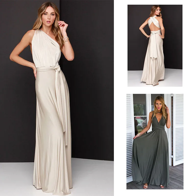 

Elegant Gradient Casual Women Maxi Dress Sexy Multiway Dress Party Wedding Bridesmaid Maternity Dresses XS-XL Size Cover Up Girl