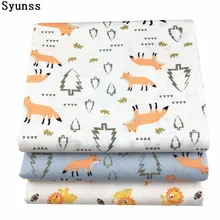 Syunss Сделай Сам Лоскутное шитье детские кроватки тканевые подушки одеяло шитье Tissus мультфильм лиса Лев печатных хлопок ткань метров