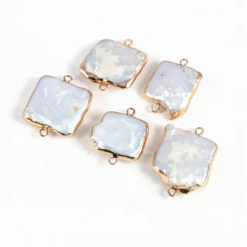 

Natural Square Pearl Shell Connector Fashion Jewelry DIY Bracelet Necklace Charm Jewelry Production20*25mm