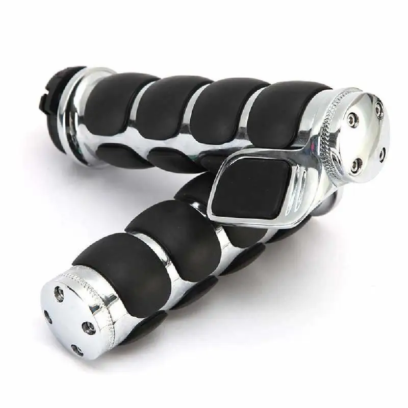 

Motorcycle Hand Grips 1" Chromed Non-Slip Handlebar Grips Universal Fit for Yamaha Kawasiki Suzuki Dukati Motorcycles Cruisers