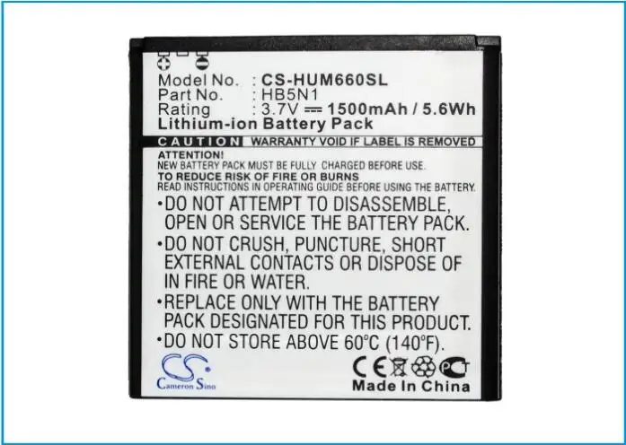 Аккумулятор Cameron Sino 1500 мАч для крикета Ascend Q M660 HUAWEI C8812 G300 G302D G309T|Аккумуляторы