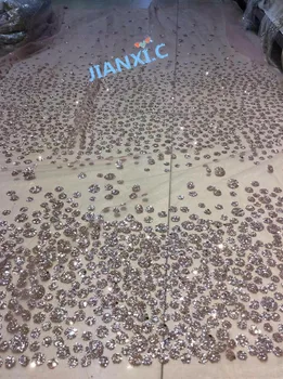 

Nice looking JIANXI.C-111665 french Net Lace Fabric with glued glitter