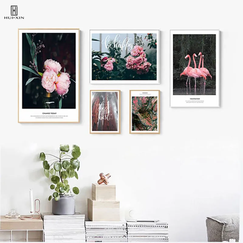 

Four Beautiful Flamingos Stand In The Lakeside Talking With Others Reflecting On The Lake Decorative Paintings For Home Decor