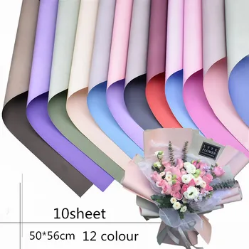 

New Waterproof Double-sided Wrapping Paper Gift Flower Shop Packaging Material Florist Bouquet Gift Packaging 10sheet