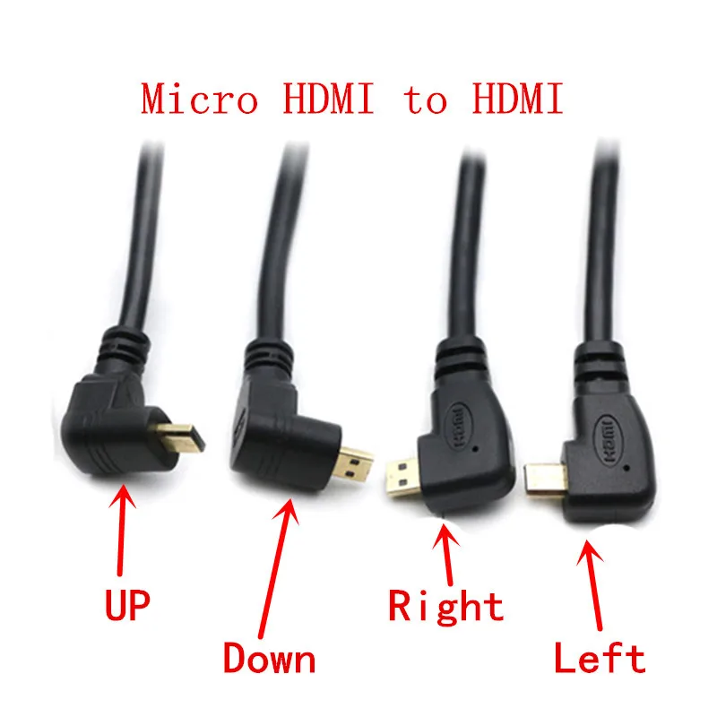 Кабель HDMI к HDMI Женский адаптер Mini Micro HDMI 90 градусов под прямым углом Мужской к HDMI AF удлинитель 15 см