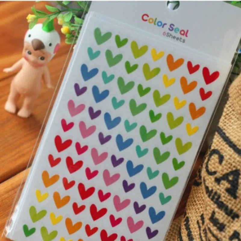 

Cute Scrapbooking Calendar Album Diary Decor Memo Sticker Colorful Heart Printing Memo Pads