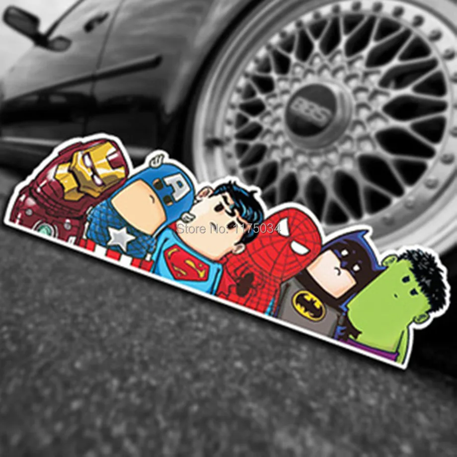 American Super hero hitchhike Save The world Car Styling Hellaflush Decals Funny Reflective Car Stickers Decoration accessories