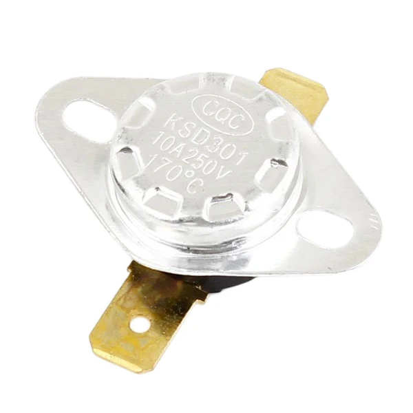 

AC 250V 10A 170 Celsius NC Temperature Controlled Thermostat KSD301 2 Pcs