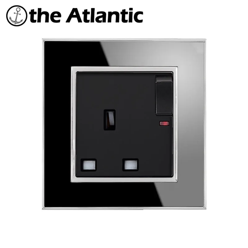 

Atlantic Brand 13A UK Standard Switched Socket with Neon Luxury Wall Power Outlet Acrylic Crystal Mirror Panel Electrical Plug