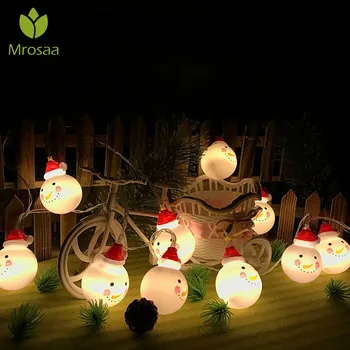 

Mrosaa 10/20 LEDs Christmas Snowman Led Strings Lights Battery Operated Fairy Christmas Tree Pendant Wedding Party Decoration