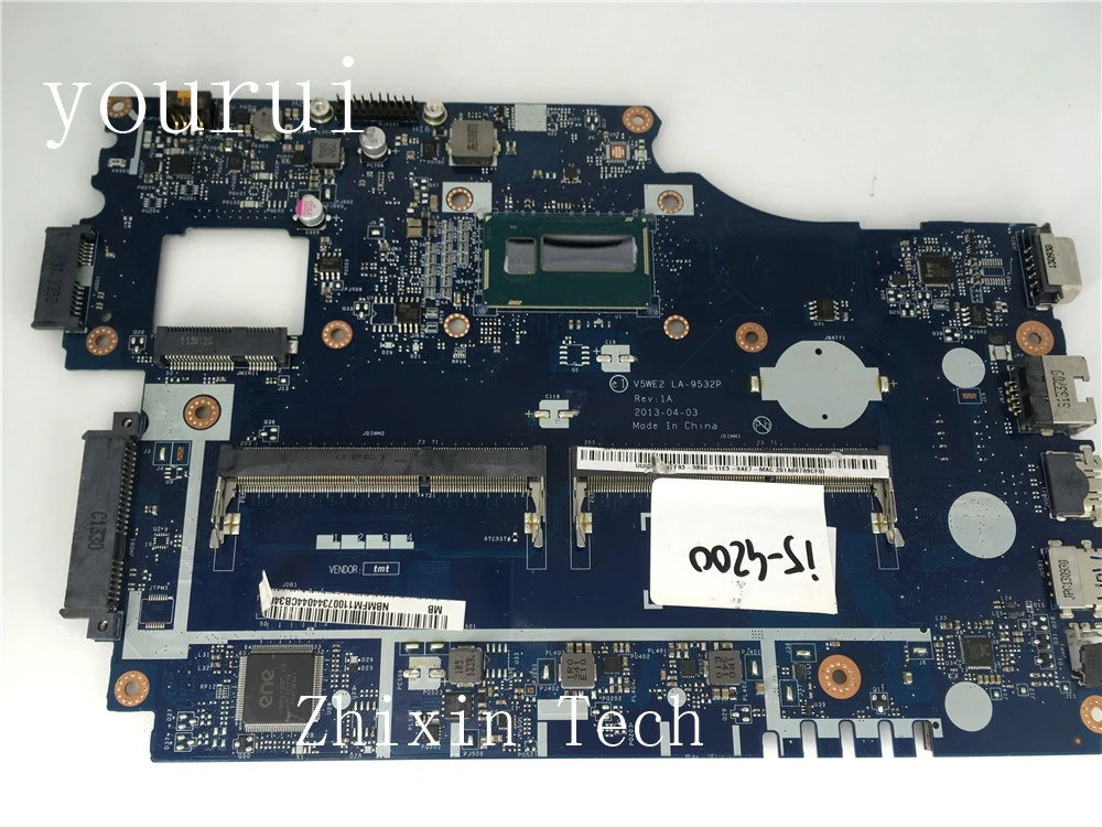 

.yourui For Acer Aspire E1-572 E1-572G E1-532 Laptop Motherboard NBMFM11007 NB.MFM11.007 V5WE2 LA-9532P with i5-4200u Test