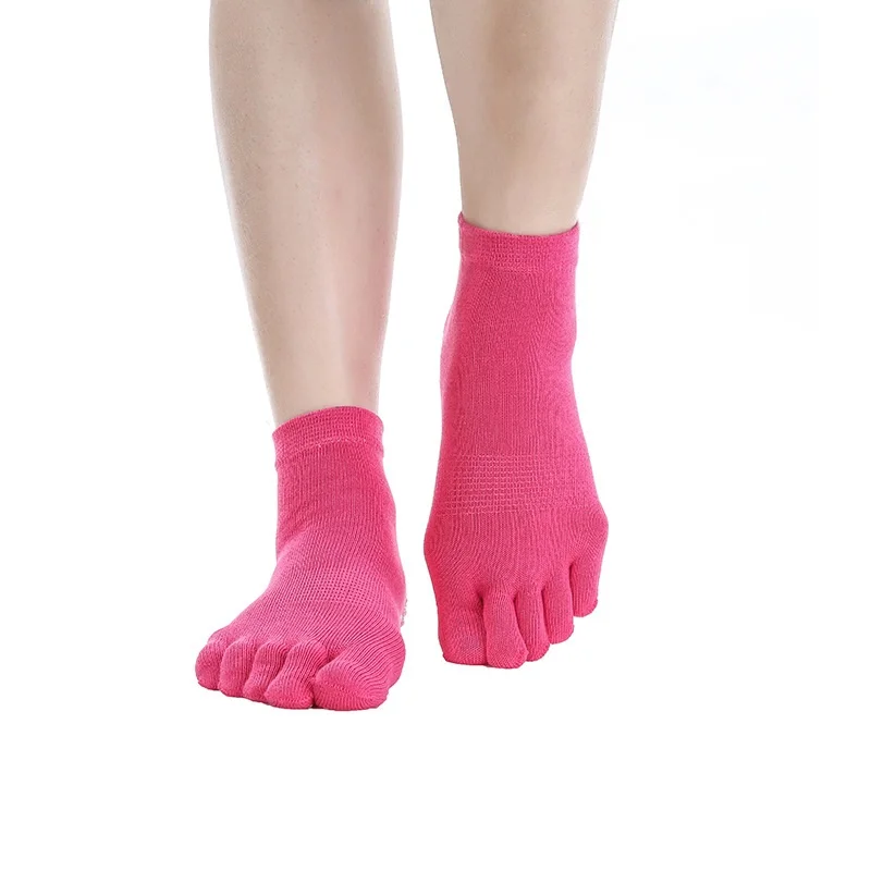 3 пара/лот на пять пальцев носки для йоги дышащий Противоскользящий хлопок носки с захватами для женщин для крытого тренажерного зала фитнес танцы Пилатес балет