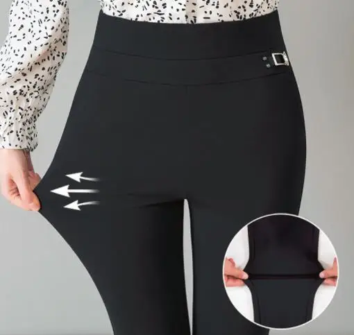 Новые женские клетчатые брюки полной длины с высокой талией весна/осень Фитнес Брюки с карманами размера плюс 3XL 4XL 5XL