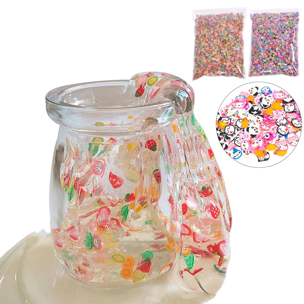 

Clear Slime Fruit Slices Mixed Kawaii Soft Clay DIY Slime Supplies Accessories Crystal Mud Sludge Toys for Kid Stress Relief Toy