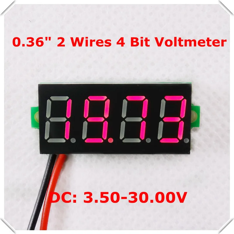 

RD DC 3.50-30.00V 0.36"Digital Voltmeter 4 digit 2 wires Voltage Panel Meter LED Display Color [10pcs / lot]