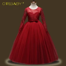 Цветочное кружевное платье принцессы с фатиновой юбкой на день рождения для девочек; Вечерние и элегантные свадебные платья для девочек; летние платья для первого причастия для подростков