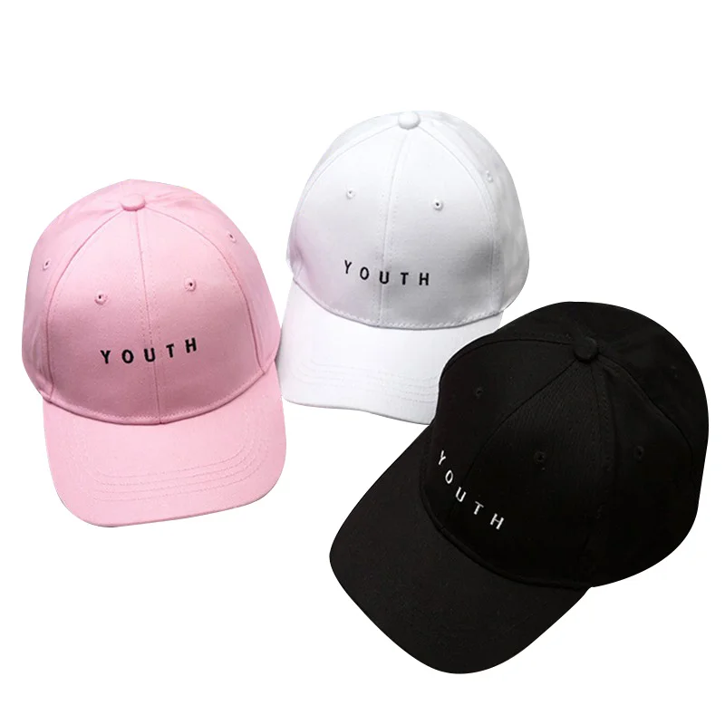 Casual Korea Women Snapback Embroidery Youth Letter Baseball Hat Caps